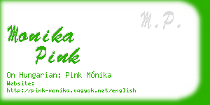 monika pink business card